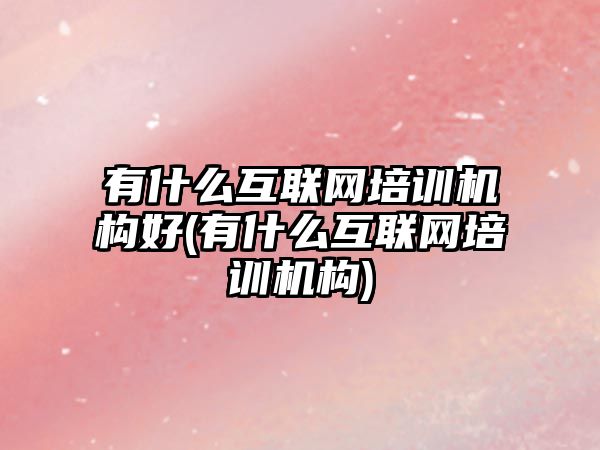 有什么互聯網培訓機構好(有什么互聯網培訓機構)