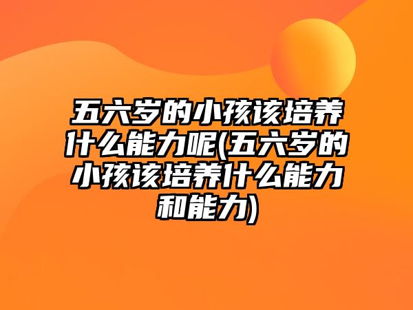 五六歲的小孩該培養(yǎng)什么能力呢(五六歲的小孩該培養(yǎng)什么能力和能力)