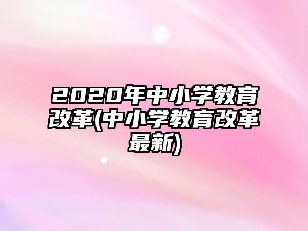 2020年中小學(xué)教育改革(中小學(xué)教育改革最新)