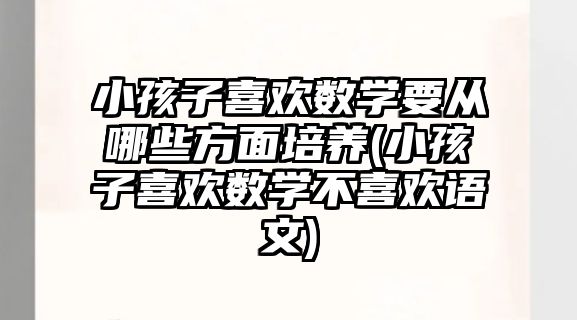 小孩子喜歡數(shù)學要從哪些方面培養(yǎng)(小孩子喜歡數(shù)學不喜歡語文)