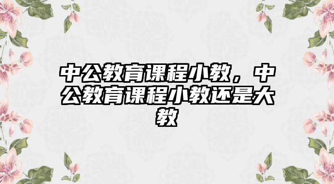 中公教育課程小教，中公教育課程小教還是大教