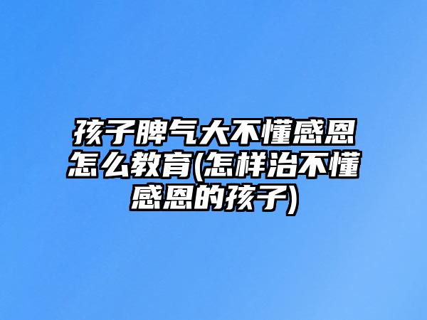 孩子脾氣大不懂感恩怎么教育(怎樣治不懂感恩的孩子)