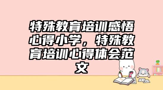 特殊教育培訓感悟心得小學，特殊教育培訓心得體會范文