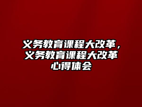 義務(wù)教育課程大改革，義務(wù)教育課程大改革心得體會(huì)