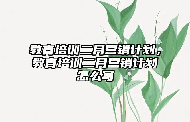 教育培訓二月營銷計劃，教育培訓二月營銷計劃怎么寫