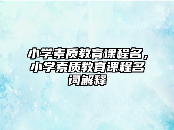 小學(xué)素質(zhì)教育課程名，小學(xué)素質(zhì)教育課程名詞解釋