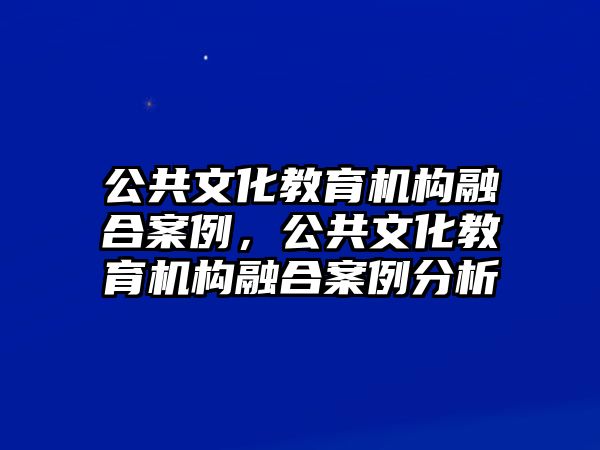 公共文化教育機(jī)構(gòu)融合案例，公共文化教育機(jī)構(gòu)融合案例分析