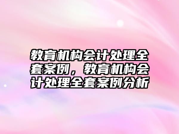 教育機構會計處理全套案例，教育機構會計處理全套案例分析