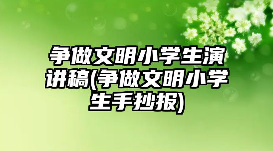 爭做文明小學生演講稿(爭做文明小學生手抄報)