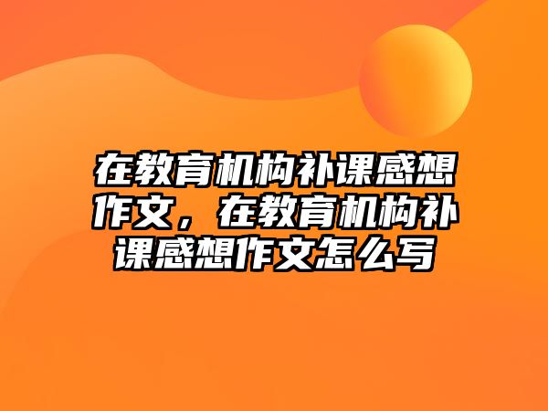 在教育機構補課感想作文，在教育機構補課感想作文怎么寫