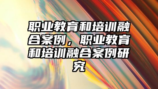 職業(yè)教育和培訓融合案例，職業(yè)教育和培訓融合案例研究