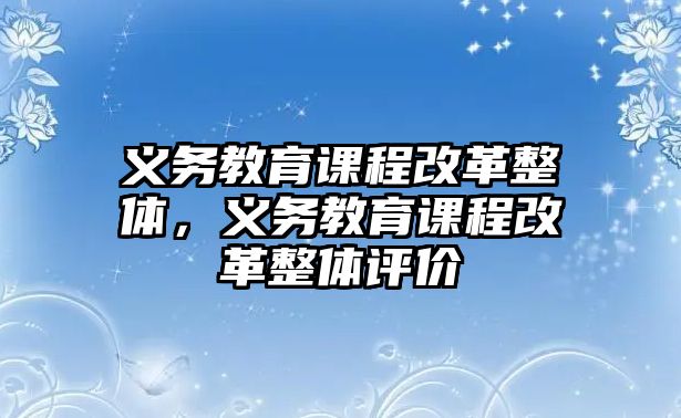 義務(wù)教育課程改革整體，義務(wù)教育課程改革整體評價