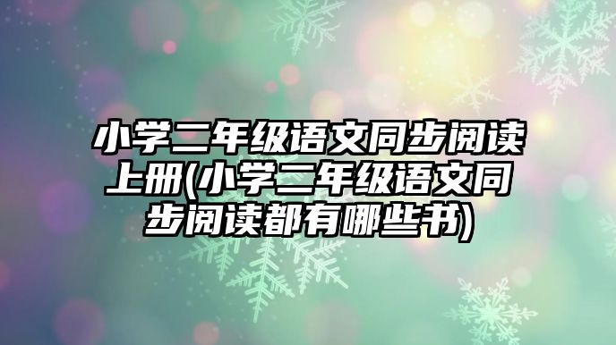 小學(xué)二年級(jí)語(yǔ)文同步閱讀上冊(cè)(小學(xué)二年級(jí)語(yǔ)文同步閱讀都有哪些書)