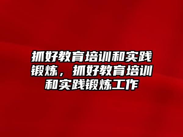 抓好教育培訓(xùn)和實踐鍛煉，抓好教育培訓(xùn)和實踐鍛煉工作