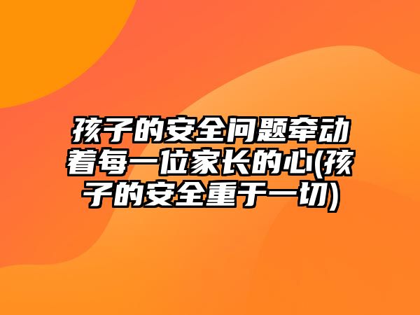 孩子的安全問題牽動著每一位家長的心(孩子的安全重于一切)