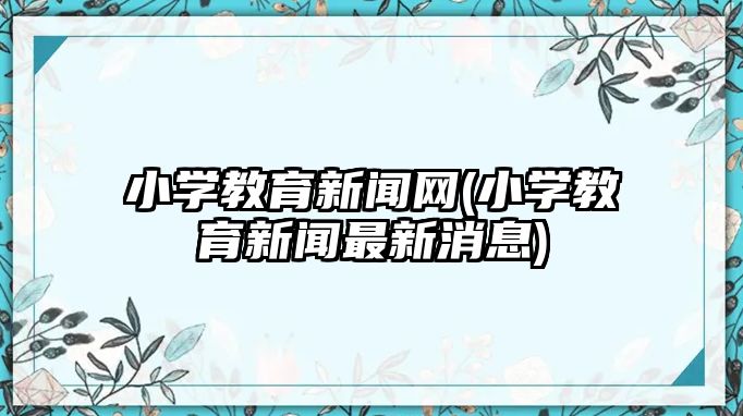 小學(xué)教育新聞網(wǎng)(小學(xué)教育新聞最新消息)