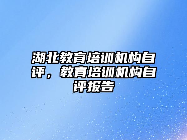 湖北教育培訓機構自評，教育培訓機構自評報告