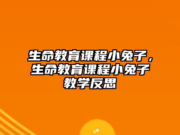 生命教育課程小兔子，生命教育課程小兔子教學反思