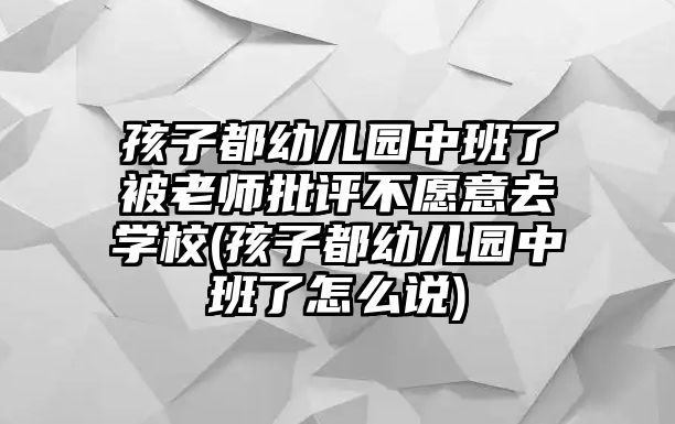 孩子都幼兒園中班了被老師批評不愿意去學校(孩子都幼兒園中班了怎么說)