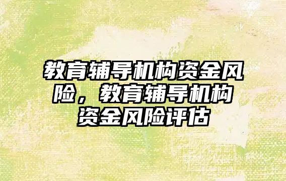 教育輔導機構資金風險，教育輔導機構資金風險評估