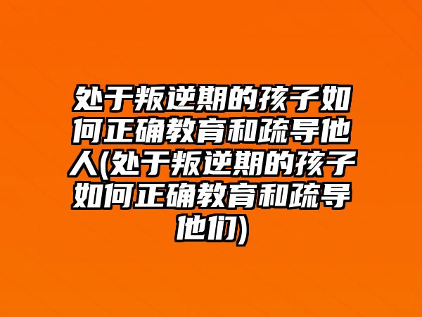 處于叛逆期的孩子如何正確教育和疏導(dǎo)他人(處于叛逆期的孩子如何正確教育和疏導(dǎo)他們)