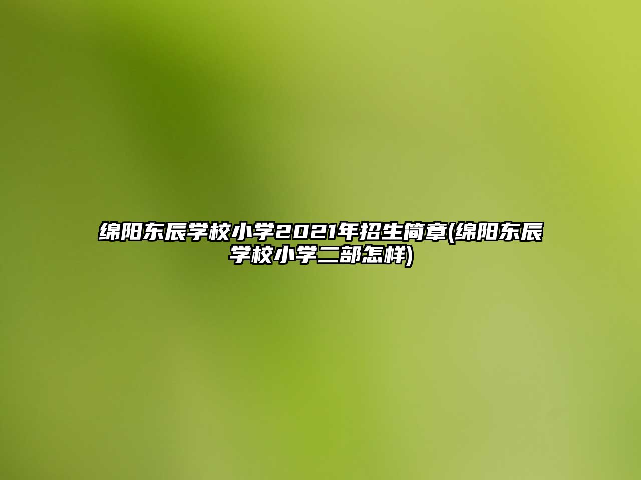 綿陽東辰學(xué)校小學(xué)2021年招生簡章(綿陽東辰學(xué)校小學(xué)二部怎樣)