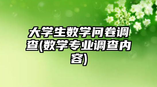 大學生數學問卷調查(數學專業(yè)調查內容)