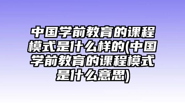 中國學(xué)前教育的課程模式是什么樣的(中國學(xué)前教育的課程模式是什么意思)