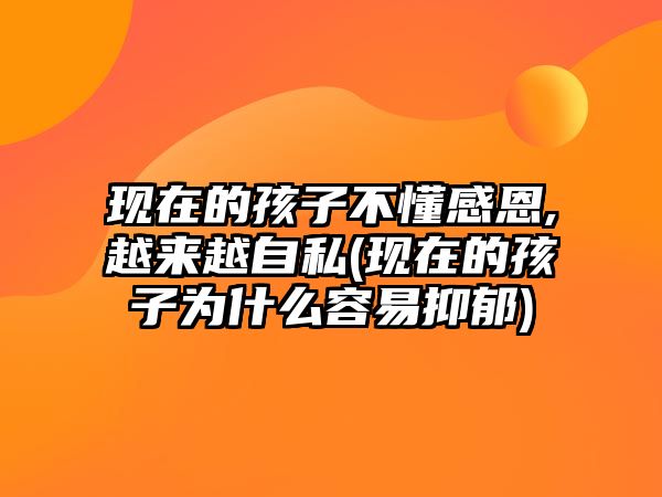 現(xiàn)在的孩子不懂感恩,越來(lái)越自私(現(xiàn)在的孩子為什么容易抑郁)