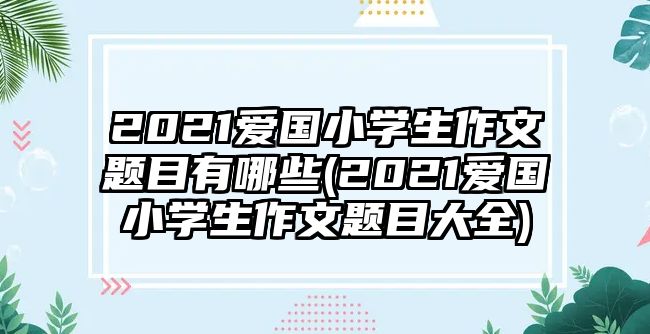 2021愛(ài)國(guó)小學(xué)生作文題目有哪些(2021愛(ài)國(guó)小學(xué)生作文題目大全)