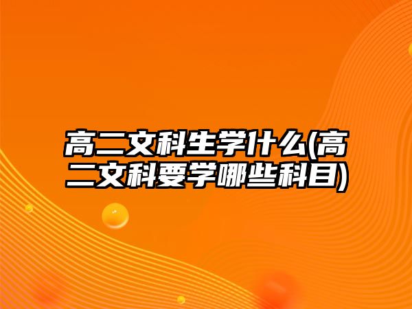 高二文科生學(xué)什么(高二文科要學(xué)哪些科目)