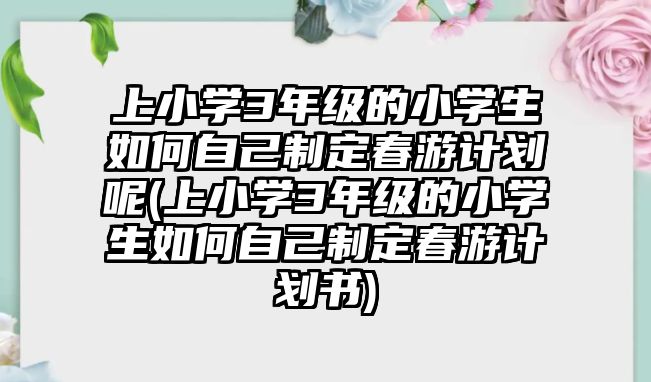 上小學(xué)3年級的小學(xué)生如何自己制定春游計劃呢(上小學(xué)3年級的小學(xué)生如何自己制定春游計劃書)