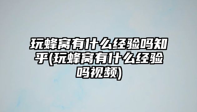 玩蜂窩有什么經(jīng)驗(yàn)嗎知乎(玩蜂窩有什么經(jīng)驗(yàn)嗎視頻)