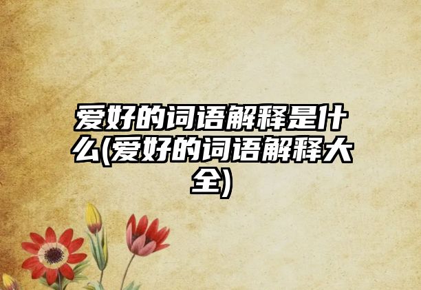 愛好的詞語解釋是什么(愛好的詞語解釋大全)