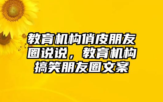 教育機(jī)構(gòu)俏皮朋友圈說說，教育機(jī)構(gòu)搞笑朋友圈文案