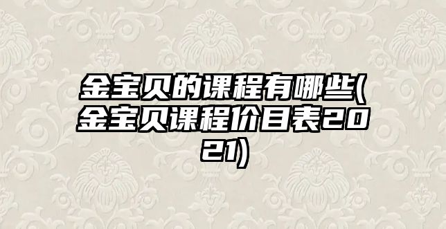 金寶貝的課程有哪些(金寶貝課程價(jià)目表2021)