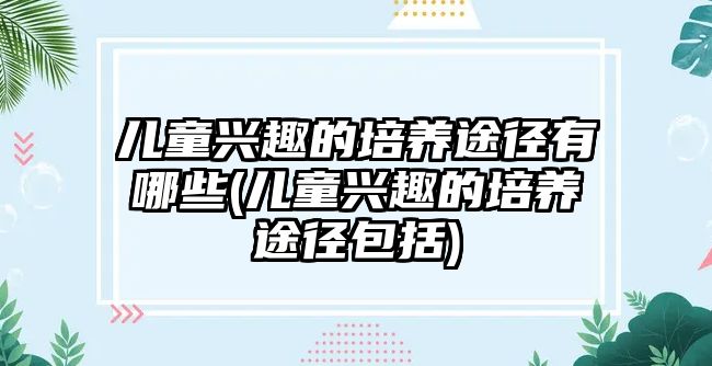 兒童興趣的培養(yǎng)途徑有哪些(兒童興趣的培養(yǎng)途徑包括)