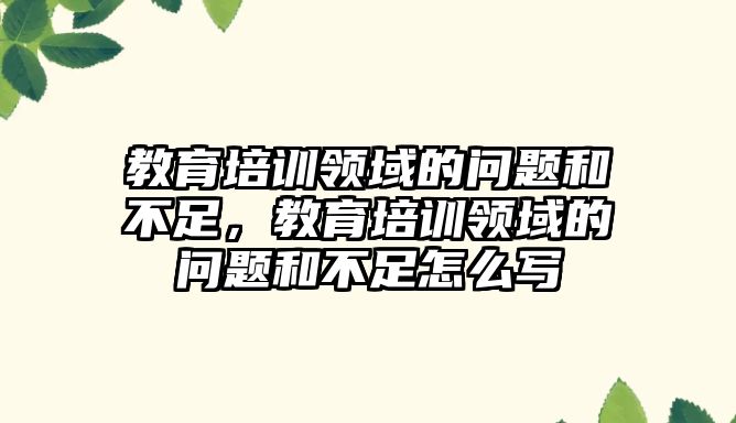 教育培訓領域的問題和不足，教育培訓領域的問題和不足怎么寫