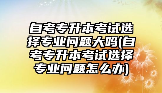 自考專升本考試選擇專業(yè)問題大嗎(自考專升本考試選擇專業(yè)問題怎么辦)