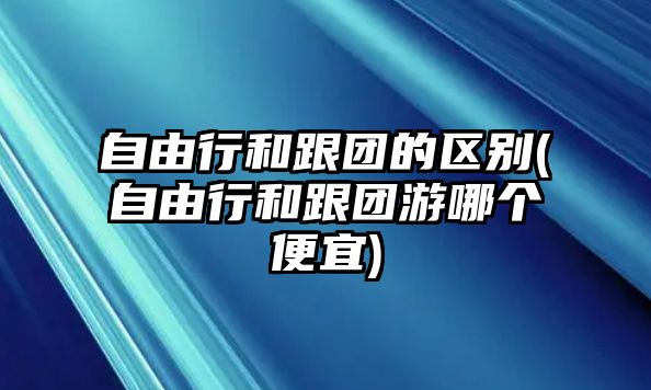 自由行和跟團(tuán)的區(qū)別(自由行和跟團(tuán)游哪個(gè)便宜)