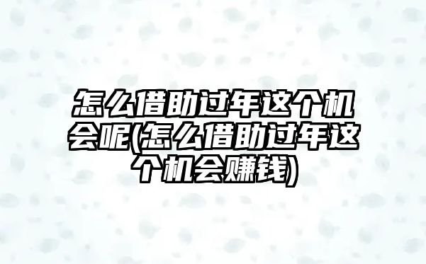 怎么借助過年這個機會呢(怎么借助過年這個機會賺錢)