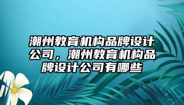 潮州教育機構(gòu)品牌設計公司，潮州教育機構(gòu)品牌設計公司有哪些