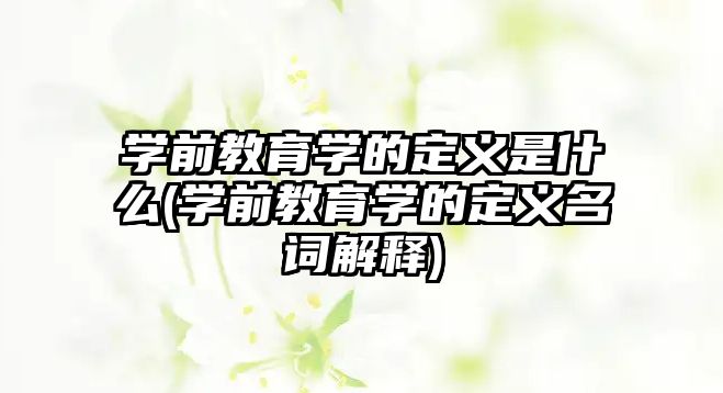 學前教育學的定義是什么(學前教育學的定義名詞解釋)