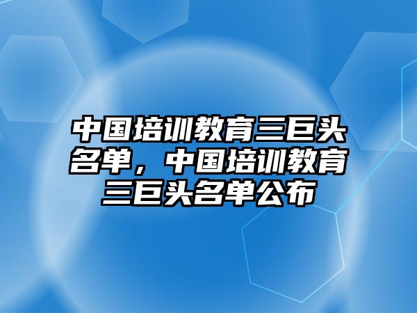 中國(guó)培訓(xùn)教育三巨頭名單，中國(guó)培訓(xùn)教育三巨頭名單公布