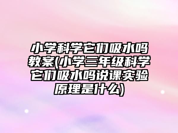 小學(xué)科學(xué)它們吸水嗎教案(小學(xué)三年級(jí)科學(xué)它們吸水嗎說課實(shí)驗(yàn)原理是什么)