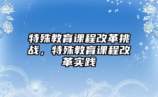 特殊教育課程改革挑戰(zhàn)，特殊教育課程改革實(shí)踐