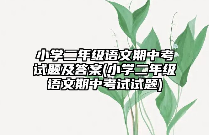 小學(xué)二年級(jí)語文期中考試題及答案(小學(xué)二年級(jí)語文期中考試試題)