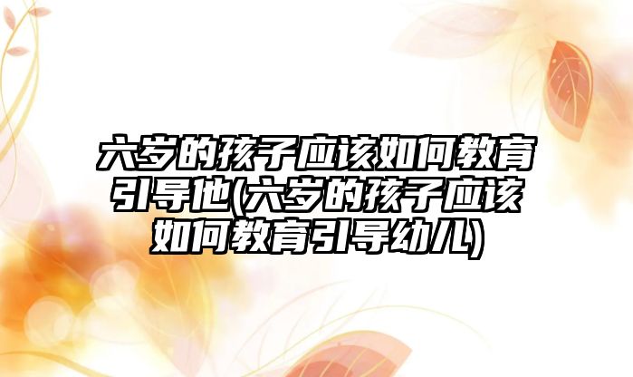 六歲的孩子應(yīng)該如何教育引導(dǎo)他(六歲的孩子應(yīng)該如何教育引導(dǎo)幼兒)