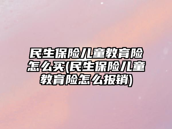 民生保險兒童教育險怎么買(民生保險兒童教育險怎么報銷)