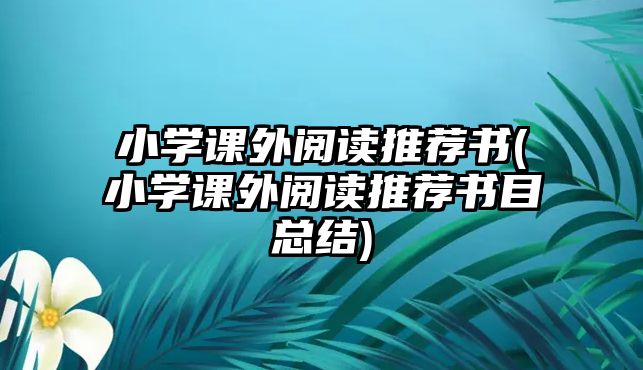 小學(xué)課外閱讀推薦書(shū)(小學(xué)課外閱讀推薦書(shū)目總結(jié))